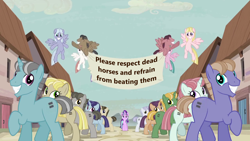 Size: 1920x1080 | Tagged: safe, edit, screencap, character:starlight glimmer, episode:the cutie map, g4, my little pony: friendship is magic, equal cutie mark, equal town banner, equal town banner meme, exploitable meme, in our town, meme