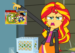 Size: 1016x720 | Tagged: safe, edit, edited screencap, screencap, character:sunset shimmer, equestria girls:equestria girls, g4, my little pony: equestria girls, my little pony:equestria girls, bandai, dragon ball, dragon ball: shenron no nazo, exploitable meme, famicom, meme, nintendo entertainment system, sunset is disgusted, video game