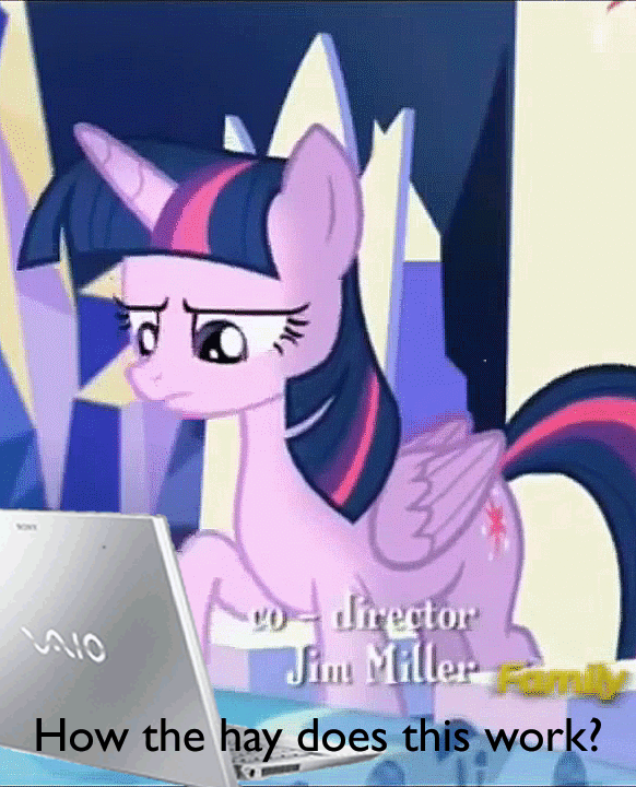 Size: 582x720 | Tagged: safe, edit, edited screencap, screencap, character:twilight sparkle, character:twilight sparkle (alicorn), species:alicorn, species:pony, episode:the cutie map, g4, my little pony: friendship is magic, animated, computer, female, image macro, laptop computer, mare, meme, vaio