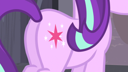 Size: 1280x720 | Tagged: safe, edit, edited screencap, screencap, character:starlight glimmer, episode:the cutie map, g4, my little pony: friendship is magic, cutie mark curious, cutie mark swap, glimmer glutes, plot, swapped cutie marks, xk-class end-of-the-world scenario