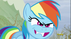 Size: 1493x817 | Tagged: safe, edit, screencap, character:rainbow dash, episode:tanks for the memories, g4, my little pony: friendship is magic, inverted mouth