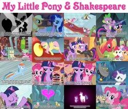 Size: 1600x1360 | Tagged: source needed, useless source url, safe, edit, edited screencap, screencap, character:apple bloom, character:applejack, character:basil, character:big mcintosh, character:clover the clever, character:fluttershy, character:pinkie pie, character:princess cadance, character:queen chrysalis, character:rainbow dash, character:rarity, character:rover, character:scootaloo, character:shining armor, character:spike, character:sweetie belle, character:twilight sparkle, species:diamond dog, species:dragon, species:earth pony, species:pegasus, species:pony, friendship is witchcraft, episode:a canterlot wedding, episode:a dog and pony show, episode:dragonshy, episode:feeling pinkie keen, episode:friendship is magic, episode:hearth's warming eve, episode:it's about time, episode:look before you sleep, episode:ponyville confidential, episode:the return of harmony, episode:winter wrap up, g4, my little pony: friendship is magic, a midsummer night's dream, all's well that ends well, as you like it, cutie mark crusaders, elements of harmony, francis sparkle, hamlet, henry v (play), hub logo, king lear, male, mare in the moon, measure for measure, princess platinum, private pansy, quote, richard ii (play), shakespeare, smart cookie, stallion, the merchant of venice, william shakespeare