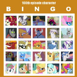 Size: 400x400 | Tagged: safe, edit, edited screencap, screencap, character:babs seed, character:blossomforth, character:cherries jubilee, character:coco pommel, character:donut joe, character:fancypants, character:garble, character:gilda, character:iron will, character:little strongheart, character:ms. harshwhinny, character:pokey pierce, character:prince blueblood, character:rover, character:seabreeze, character:steven magnet, character:sunset shimmer, character:trixie, character:turf, character:twilight velvet, character:zecora, character:zipporwhill, species:breezies, species:dragon, species:griffon, species:mule, species:pony, species:zebra, episode:slice of life, g4, my little pony: friendship is magic, bingo, mr breezy, señor huevos