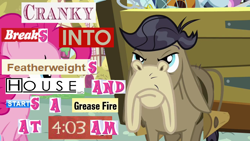 Size: 1280x720 | Tagged: safe, edit, edited screencap, screencap, character:cranky doodle donkey, character:featherweight, character:pinkie pie, species:donkey, species:earth pony, species:pony, episode:a friend in deed, g4, my little pony: friendship is magic, expand dong, exploitable meme, house m.d., meme, ponyville, team fortress 2