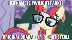 Size: 897x500 | Tagged: safe, edit, edited screencap, screencap, character:moondancer, species:pony, species:unicorn, episode:amending fences, g4, my little pony: friendship is magic, do not steal, donut steel, female, image macro, mare, meme, recolor, solo