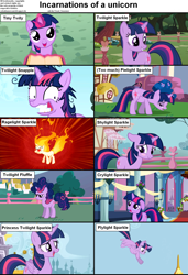 Size: 1282x1876 | Tagged: safe, edit, edited screencap, screencap, character:twilight sparkle, character:twilight sparkle (alicorn), species:alicorn, species:pony, species:unicorn, episode:a canterlot wedding, episode:applebuck season, episode:boast busters, episode:feeling pinkie keen, episode:friendship is magic, episode:lesson zero, g4, my little pony: friendship is magic, angry, annoyed, blushing, canterlot, caption, chubby, crazy face, crying, cs captions, cute, faec, female, filly, filly twilight sparkle, floppy ears, flying, foal, frown, glare, grin, gritted teeth, incarnations of, insanity, levitation, looking up, magic, mane of fire, mare, messy mane, open mouth, ponyville, pun, rage, sad, shy, smiling, stuffed, telekinesis, twiabetes, twilight snapple, unamused, wide eyes