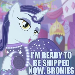 Size: 640x640 | Tagged: safe, edit, edited screencap, screencap, character:moonlight raven, species:pony, species:unicorn, episode:canterlot boutique, g4, my little pony: friendship is magic, bedroom eyes, bronybait, caption, clothing, cute, dress, female, flirting, image macro, looking at you, mare, open mouth, over the moon, shipping, shoes, smiling, solo, when she smiles