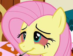 Size: 966x748 | Tagged: safe, edit, edited screencap, screencap, character:fluttershy, episode:scare master, g4, my little pony: friendship is magic, 420, blaze it, drugs, female, flutterhigh, flutterjoint, high, marijuana, overly high, pot, smoke weed everyday, smoking, solo, weedshy