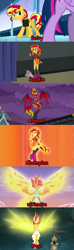 Size: 533x1800 | Tagged: safe, edit, screencap, character:daydream shimmer, character:spike, character:sunset satan, character:sunset shimmer, character:twilight sparkle, character:twilight sparkle (alicorn), species:alicorn, species:dog, species:pony, species:unicorn, episode:my past is not today, equestria girls:equestria girls, equestria girls:friendship games, equestria girls:rainbow rocks, g4, my little pony: equestria girls, my little pony:equestria girls, daydream shimmer, demon, digimon, evolution chart, fiery wings, spike the dog, sunset phoenix, sunset satan