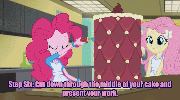 Size: 690x386 | Tagged: safe, edit, edited screencap, screencap, character:dean cadance, character:fluttershy, character:pinkie pie, character:princess cadance, character:princess celestia, character:princess luna, character:principal celestia, character:vice principal luna, equestria girls:friendship games, g4, my little pony: equestria girls, my little pony:equestria girls, animated, animatronic, cake, exploitable meme, five nights at freddy's, five nights at freddy's 2, foxy, foxy the pirate fox, inside the cake meme, jumpscare, meme, vice principal luna, withered foxy