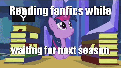 Size: 500x281 | Tagged: safe, edit, edited screencap, screencap, character:twilight sparkle, character:twilight sparkle (alicorn), species:alicorn, species:pony, episode:made in manehattan, g4, my little pony: friendship is magic, :t, adorkable, animated, blep, book, bookhorse, bored, caption, cute, discovery family, dork, exploitable meme, eyes closed, facedesk, female, floppy ears, frown, grumpy twilight, headdesk, hiatus, hype, i know that feel bro, image macro, magic, mare, meme, raspberry, reading, sigh, solo, table, telekinesis, text, that pony sure does love books, tongue out, twiabetes