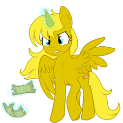 Size: 467x467 | Tagged: safe, artist:lulubell, oc, oc only, oc:ticket, species:alicorn, species:pony, alicorn oc, magic, simple background, solo, transparent background