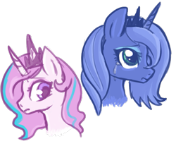 Size: 545x451 | Tagged: safe, artist:lulubell, character:princess celestia, character:princess luna, species:alicorn, species:pony, crying, duo, duo female, female, mare, s1 luna, simple background, transparent background