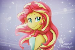 Size: 1500x1000 | Tagged: safe, artist:bcpony, character:sunset shimmer, species:human, my little pony:equestria girls, beautiful, beauty, clothing, cute, female, shimmerbetes, smiling, solo