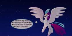 Size: 1152x576 | Tagged: safe, edit, edited screencap, screencap, character:queen novo, my little pony: the movie (2017), cropped, implied silverstream, text, thought bubble