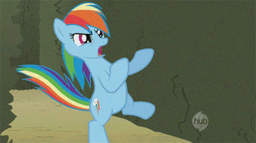 Size: 500x280 | Tagged: safe, edit, screencap, character:rainbow dash, species:pony, episode:the return of harmony, g4, my little pony: friendship is magic, animated, bipedal, boxing, female, gif, hub logo, slowed down, solo, sports