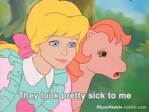 Size: 500x375 | Tagged: safe, edit, edited screencap, screencap, character:megan williams, episode:fugitive flowers, g1, my little pony 'n friends, animated, caption, gif, image macro, text