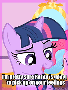 Size: 227x300 | Tagged: safe, edit, edited screencap, screencap, character:pinkie pie, character:twilight sparkle, character:twilight sparkle (unicorn), species:earth pony, species:pony, species:unicorn, episode:green isn't your color, g4, my little pony: friendship is magic, animated, caption, gif, image macro, implied shipping, implied sparity, implied straight, text