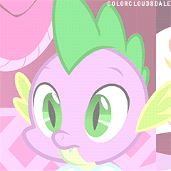 Size: 240x240 | Tagged: safe, edit, edited screencap, screencap, character:rarity, character:spike, episode:green isn't your color, g4, my little pony: friendship is magic, animated, clothing, female, gif, implied shipping, implied straight, male, shirt, subtle as a train wreck