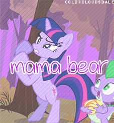 Size: 227x245 | Tagged: safe, edit, edited screencap, screencap, character:spike, character:twilight sparkle, character:twilight sparkle (unicorn), species:pony, species:unicorn, episode:dragon quest, g4, my little pony: friendship is magic, animated, caption, forest, gif, image macro, mama twilight, phoenix egg, rearing, text