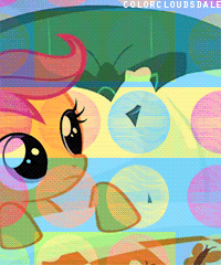 Size: 200x240 | Tagged: safe, edit, edited screencap, screencap, character:apple bloom, character:scootaloo, character:sweetie belle, species:earth pony, species:pegasus, species:pony, species:unicorn, episode:stare master, g4, my little pony: friendship is magic, animated, bed, cutie mark crusaders, gif, hush now quiet now