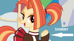 Size: 1280x720 | Tagged: safe, edit, edited screencap, screencap, character:shimmy shake, species:pony, episode:2-4-6 greaaat, captain obvious, caption arrow, cute, shakeabetes, shimmy