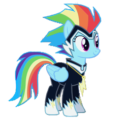 Size: 758x720 | Tagged: safe, edit, edited screencap, screencap, character:rainbow dash, character:zapp, species:pegasus, species:pony, episode:power ponies, g4, my little pony: friendship is magic, background removed, clothing, costume, female, jewelry, mare, necklace, not a vector, simple background, smiling, solo, transparent background