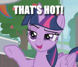 Size: 889x756 | Tagged: safe, edit, edited screencap, screencap, character:rainbow dash, character:twilight sparkle, character:twilight sparkle (alicorn), species:alicorn, species:pony, episode:2-4-6 greaaat, caption, cropped, image macro, pointing, reaction image, text
