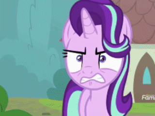 Size: 320x240 | Tagged: safe, edit, edited screencap, screencap, character:starlight glimmer, species:pony, species:unicorn, episode:the parent map, g4, angry, animated, behaving like a cat, caption, cropped, cute, cute when angry, female, floppy ears, gif, glimmerbetes, gritted teeth, image macro, madorable, mare, ragelight glimmer, rawr, roar, shrunken pupils, sire's hollow, solo, text