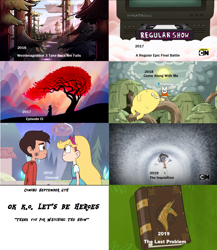 Size: 2556x2944 | Tagged: safe, edit, edited screencap, screencap, species:pony, episode:the last problem, g4, my little pony: friendship is magic, leak, 2019, adventure time, end of ponies, farewell, gravity falls, ok ko let's be heroes, regular show, samurai jack, series finale, star vs the forces of evil, the amazing world of gumball, the end, the end is neigh