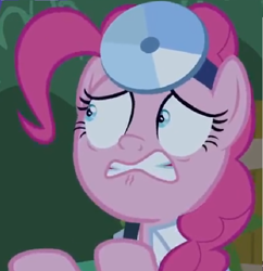 Size: 742x768 | Tagged: safe, edit, edited screencap, screencap, species:pony, episode:the summer sun setback, g4, my little pony: friendship is magic, cropped, doctor, head mirror, night, solo, worried