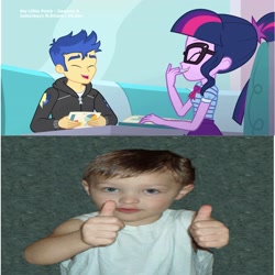 Size: 3464x3464 | Tagged: safe, edit, screencap, character:flash sentry, character:twilight sparkle, character:twilight sparkle (scitwi), species:eqg human, ship:flashlight, episode:pinkie pie: snack psychic, g4, my little pony: equestria girls, my little pony:equestria girls, female, geode of telekinesis, magical geodes, male, sciflash, shipping, straight