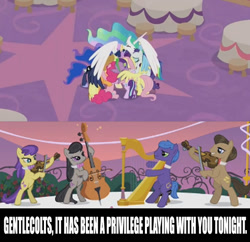 Size: 609x590 | Tagged: safe, edit, edited screencap, screencap, character:applejack, character:fluttershy, character:octavia melody, character:parish nandermane, character:pinkie pie, character:princess celestia, character:princess luna, character:rainbow dash, character:rarity, character:spike, character:starlight glimmer, character:symphony, character:twilight sparkle, character:twilight sparkle (alicorn), species:alicorn, species:earth pony, species:pegasus, species:pony, species:unicorn, episode:the best night ever, episode:the last problem, g4, my little pony: friendship is magic, leak, band, big wings, concerto, female, group hug, hug, mane six, mare, meme, nearer my god to thee, parish nandermane, titanic, winghug, wings