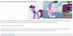Size: 1346x666 | Tagged: safe, edit, edited screencap, screencap, character:cozy glow, character:twilight sparkle, character:twilight sparkle (alicorn), species:alicorn, species:pegasus, species:pony, equestria daily, episode:frenemies, g4, my little pony: friendship is magic, angry, animated, australia, clothing, cozy glow is best facemaker, faec, female, filly, friendship journal, gameleon, hat, reaction image, rusty bucket, snow, sound, sweater, webm, winter outfit