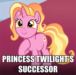 Size: 770x768 | Tagged: safe, edit, edited screencap, screencap, character:luster dawn, species:pony, species:unicorn, episode:the last problem, g4, my little pony: friendship is magic, caption, cropped, female, headcanon, image macro, implied twilight sparkle, solo, text