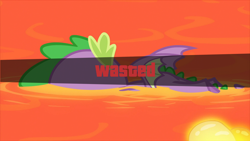 Size: 1280x720 | Tagged: safe, edit, edited screencap, screencap, character:spike, species:dragon, episode:sweet and smoky, g4, my little pony: friendship is magic, grand theft auto, wasted, winged spike