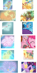 Size: 1086x2126 | Tagged: safe, edit, edited screencap, screencap, character:angel bunny, character:applejack, character:autumn blaze, character:bon bon, character:cloudy quartz, character:coco pommel, character:derpy hooves, character:fluttershy, character:gallus, character:ocellus, character:pinkie pie, character:rainbow dash, character:rarity, character:sandbar, character:silverstream, character:smolder, character:sugar belle, character:sweetie drops, character:tempest shadow, character:twilight sparkle, character:twilight sparkle (alicorn), character:yona, character:zipporwhill, species:alicorn, species:changedling, species:changeling, species:classical hippogriff, species:dragon, species:earth pony, species:griffon, species:hippogriff, species:pony, species:reformed changeling, episode:school raze, episode:the ending of the end, episode:the last problem, g4, my little pony: friendship is magic, leak, elements of harmony, mane six, spoilers in description, student six