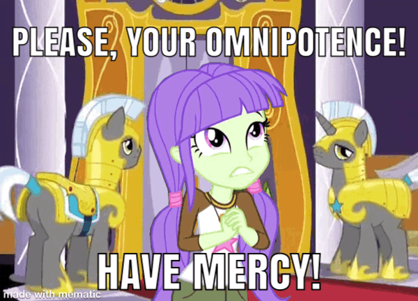 Size: 600x432 | Tagged: safe, edit, edited screencap, screencap, character:starlight, species:pony, species:unicorn, equestria girls:forgotten friendship, equestria girls:legend of everfree, g4, my little pony: equestria girls, my little pony:equestria girls, animated, armor, background human, camp everfree outfits, canterlot castle, caption, duke onkled, female, human in equestria, jewelry, male, meme, necklace, pigtails, royal guard, scared, shaking in fear, stallion, starlight, the legend of zelda, zelda cdi