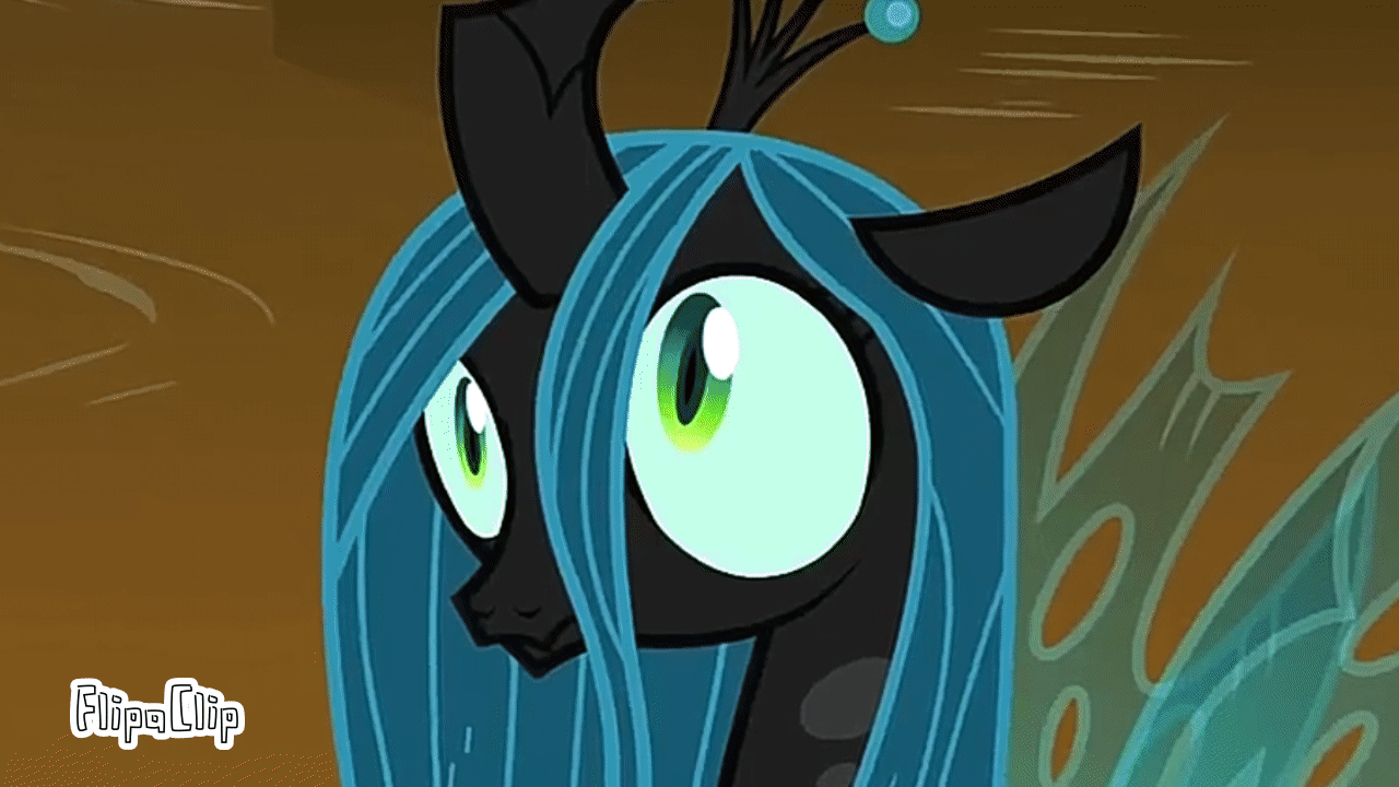 Size: 1280x720 | Tagged: safe, edit, edited screencap, screencap, character:queen chrysalis, species:changeling, episode:the beginning of the end, episode:the ending of the end, g4, my little pony: friendship is magic, season 9, leak, animated, former queen chrysalis, gif, ultimate chrysalis