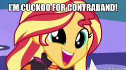 Size: 600x337 | Tagged: safe, edit, edited screencap, screencap, character:sunset shimmer, episode:wake up!, g4, my little pony: equestria girls, my little pony:equestria girls, spoiler:eqg series (season 2), sugar rush, the simpsons, wake up!: pinkie pie
