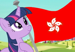 Size: 1280x896 | Tagged: safe, edit, edited screencap, screencap, character:twilight sparkle, species:pony, episode:the crystal empire, g4, my little pony: friendship is magic, flag, hong kong