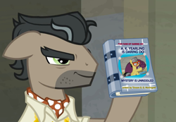 Size: 1300x900 | Tagged: safe, edit, edited screencap, screencap, character:a.k. yearling, character:doctor caballeron, species:pony, episode:daring doubt, g4, my little pony: friendship is magic, book, caballeron's item, cropped