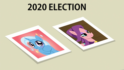 Size: 1280x720 | Tagged: safe, edit, edited screencap, screencap, character:spoiled rich, character:trixie, species:pony, episode:a horse shoe-in, g4, my little pony: friendship is magic, election