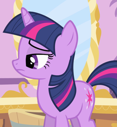 Size: 999x1080 | Tagged: safe, edit, screencap, character:twilight sparkle, character:twilight sparkle (unicorn), species:pony, species:unicorn, episode:green isn't your color, g4, my little pony: friendship is magic, carousel boutique, cropped, disgusted, female, glare, mare, pathetic, reaction image, solo