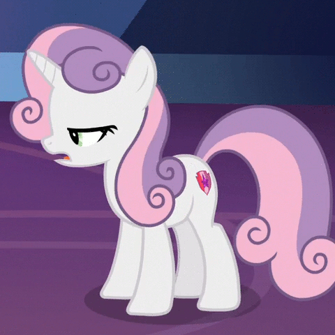 Size: 480x480 | Tagged: safe, edit, edited screencap, screencap, character:sweetie belle, episode:growing up is hard to do, g4, my little pony: friendship is magic, animated, cropped, cute, cutie mark, diasweetes, female, gif, loop, older, older sweetie belle, reversed, solo, the cmc's cutie marks, twilight's castle