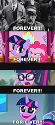 Size: 1275x2867 | Tagged: safe, edit, edited screencap, screencap, character:pinkie pie, character:twilight sparkle, character:twilight sparkle (alicorn), character:twilight sparkle (scitwi), character:twilight sparkle (unicorn), species:alicorn, species:eqg human, species:pony, species:unicorn, episode:friendship math, episode:green isn't your color, episode:sparkle's seven, g4, my little pony: equestria girls, my little pony: friendship is magic, my little pony:equestria girls, comic, crown, eye reflection, forever, hard-won helm of the sibling supreme, reflection, screencap comic, the sandlot