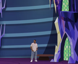 Size: 885x729 | Tagged: safe, edit, edited screencap, screencap, species:human, cropped, crossover, door, empty, end of ponies, finale, irl, irl human, library, male, meme, photo, sad, table, the fresh prince of bel-air, twilight's castle, will smith