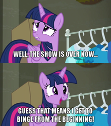 Size: 640x720 | Tagged: safe, edit, edited screencap, screencap, character:rarity, character:twilight sparkle, character:twilight sparkle (alicorn), species:alicorn, species:pony, episode:the saddle row review, g4, my little pony: friendship is magic, adorkable, caption, cute, dork, end of ponies, female, image macro, in-universe pegasister, magic, mare, meme, open mouth, telekinesis, text, that pony sure does love organization, twiabetes