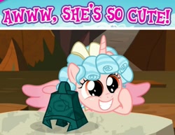 Size: 1186x916 | Tagged: safe, edit, edited screencap, gameloft, screencap, character:cozy glow, species:alicorn, species:pony, episode:the ending of the end, g4, my little pony: friendship is magic, alicornified, awww, bell, captain obvious, cozy glow is best facemaker, cozybetes, cozycorn, cute, female, grogar's bell, meme, pure concentrated unfiltered evil of the utmost potency, pure unfiltered evil, race swap, solo, wow! glimmer