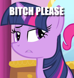 Size: 872x917 | Tagged: safe, edit, edited screencap, screencap, character:twilight sparkle, episode:green isn't your color, g4, my little pony: friendship is magic, caption, cropped, image macro, reaction image, text, vulgar